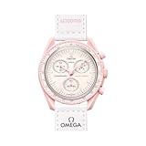 Omega x Swatch SO33P100 Mond Swatch Mission to Venus Speedmaster, Rosa, weiß/rosa, Armband