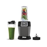 Ninja Mixer mit 2 Programmen: Mixen & Max Mixen, Impulsfunktion, 2x 700ml Becher mit Ausgussdeckel, 1000W, spülmaschinenfest, Mixer Smoothie Maker, Auto-iQ, Schwarz BN495EU