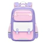 Lässig Rucksack Kinder Niedlich Schulranzen Schulrucksack Mädchen Leichter Rucksack Wasserdicht Komfortabler Wanderrucksack Kinder (Lila,S)