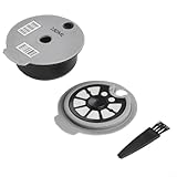 Für Bosch For Tassimo kompatible Kaffeekapselkapseln, wiederverwendbar, mit Bürste und Löffel für effizientes Brühen (A)