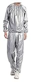 DOCOXI Saunaanzüge Schwitzanzug Fitness Trainingsanzug Fitnessstudio Herren Damen Schlankheitsanzug Leichter Trainingsanzug Super Sweat Saunaanzug Schwitzanzug Saunaanzug (Silber XXL)