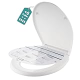MEEJEE WC Sitz mit Absenkautomatik Oval, Toilettendeckel absenkautomatik, Klodeckel Weiß, Klobrille Soft Close, Toilettenbrille O, WC Deckel, Toilettensitz für Bad, Gäste-WC, Mietwohnung, Renovierung