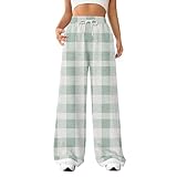 Jogginghose Damen Baggy Weite Freizeithose Sweatpants Kordelzug Luftige Alltagshosen Yogahosen Mädchen Jogginghosen Grau Yogahose (2-Light Green,XXL)