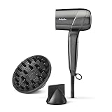 BaByliss Titanium Shine Haartrockner mit Diffusor – NEU 2025, Leistungsstarker und Kompakter Föhn, Ergonomisches Design, Ionen-Technologie gegen Frizz, 3 Heiz- & 3 Gebläsestufen, Silber, D6200DE