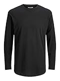 JACK & JONES Herren Jjenoa Tee O-Hals Noos Langarmshirt, Schwarz, L EU