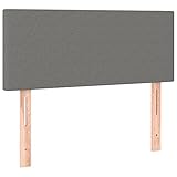 vidaXL Kopfteil, Bettkopfteil mit Holzbeinen, Höhenverstellbar Polsterkopfteil für Bett, Betthaupt Bettzubehör Schlafzimmer, Dunkelgrau 100x5x78/88 cm Stoff