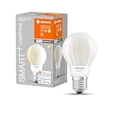 LEDVANCE Smarte LED-Lampe mit Wifi Technologie, Sockel E27, Dimmbar, Warmweiß (2700K), Birnenform, Matt, Ersatz für herkömmliche 75W-Glühbirnen, steuerbar mit Alexa, Google & App, 1er-Pack