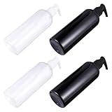 SHINEOFI 4 Stück Transparente und Schwarze Pumpspender Flaschen für Lotion Shampoo Duschgel Nachfüllbare Handcontainer mit Luftdichter Pumpe für Reisen und Bad