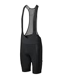 DANISH ENDURANCE Kurze Radlerhose Herren, Radsport-Trägerhosen, Fahrradhose mit Sitzpolster Schwarz L