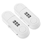 ANDRESLAD 2 Stück Kindersicherung Schrankschloss mit Zahlencode Weiß Werkzeuglose Montage Kindersicher für Kühlschrank Schubladen und Schränke