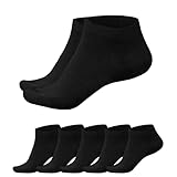 SGS Komfort Bambus Sneaker Socken Herren Damen - Weiche Pique Bund Bambus Socken Schwarz Gegen Schweiß - Geruchskiller- 5er oder 10er Pack