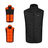 ZYHJZ Beheizte Jacken für Männer und Frauen, beheizte Weste, beheizte Mäntel mit 17 Heizzonen, 3 Temperaturarten, Heizweste, wärmende Kleidung,Black-s