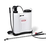 Oregon Rückenspritze/Druckspritze/Gartenspritze/Unkrautvernichter/Sprühgerät, mit Lanze und 4 Verstellbaren Sprühdüsen, 16 Liter, Tragbares Gartenzubehör