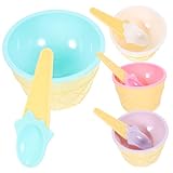 PUYUNA Eisdessertschalen, 1 Set Eisschalen-Besteckset Niedliche Dessertschalen Trifle-Schale Dekorative Dessertschalen Eisbecher Eislöffel Joghurtbecher Dessertbehälter Dessertbecher aus Kunststoff