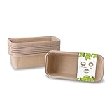 GREENBOX 25 Stück Kakaopapier-Backformen rechteckig 20 x 7 x 6 cm I ofenfeste Schalen I Kastenform Brotbackform Papier braun I kleine Kuchenformen ausgefallen I Papierbackformen mit edler Struktur