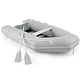 CO-Z Schlauchboot 4 Personen Aufblasbares Boot 300x150x42CM 3M Sportboot mit 2 Paddel und Luftpumpe Grau Paddelboot Ruderboot Schlauchboot Angeln mit Sitzbank Aluboden