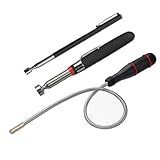 3 Stück Magnetstab Teleskop, Teleskopstab Magnet Werkzeug Flexibler Magnetheber Magnetstabgreifer Teleskopmagnet Stabmagnet Extra Stark (1.5LB 3LB 5LB)