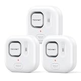 TECKNET Wassermelder, Eigenständiger Wassersensor mit kostenlosen Batterien, IP66 Wasserwarner, 120 dB Wasser Sensor, Batteriebetrieben, Wasseralarm für Küchen/Keller/Waschbecken/Boden (3er-Pack)