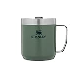 Stanley Classic Legendary Camp Mug Thermobecher 0.35L - Hält 1.5 Stunden Heiß - 3 Stunden Kalt - BPA-Frei - Spülmaschinenfest - Edelstahl Kaffeebecher To Go - Hammertone Green