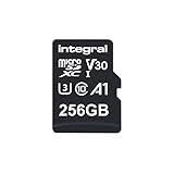 Integral 256GB Micro SD-Karte 4K Video Premium High Speed Speicherkarte SDXC Bis zu 100MB/s Lesegeschwindigkeit und 50MB/s Schreibgeschwindigkeit V30 C10 U3 UHS-I A1