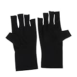 VALICLUD 2 Stück Uv Schutz Fingerlose Nagelhandschuhe Atmungsaktive Polyesterhandschuhe Schwarz Schützend gegen Uv Strahlen Beim Gel und für Maniküre Hautschutz