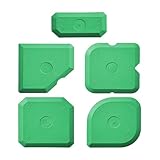 Auriselle 5 Stück Silikon Abzieher Set Silikonabzieher Fugenabzieher Professioneller Fugen-Spachtel für Silikon für Küche Bad Holz Glas (Grün)