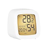 Lancoon Digitaler LCD Wecker mit Hintergrundbeleuchtung Stille kleine Temperatur Luftfeuchtigkeit Max/Mix Record Woche Datum Touch Button Snooze für Zuhause Nachttisch Büro Desktop