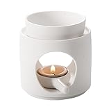 Duftlampe Aus Keramik Mit Teelichthalter Keramik Ölbrenner Diffusor Keramikbrenner Für Ätherisches Öl Mit Kleinem Kerzenlöffel, Heimdekoration Für Geburtstag, Weihnachten, Hochzeit