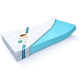 MSS e.K. Aqua Deluxe - 7 Zonen Wellness Kaltschaummatratze - 140 x 200 x 16 cm (Kernhöhe 14 cm) - Härtegrad H4 & H5 - Matratze Wendematratze Kaltschaum Oeko-TEX