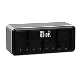 LIMETA USB Stecker Mehrfach 8-Port, 200W USB Ladegerät Mehrfach mit Uhr, Wecker & Zeitschaltuhr - Intelligente Handy Ladestation mit Schnellladegerät für iPhone, Samsung, MacBook, ipad
