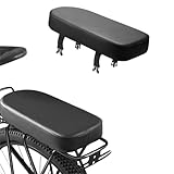 LEXICANMHS Fahrrad-Rücksitzkissen, schwarzer PU-Fahrrad-Rücksattel, bequemer Fahrradsitz, Mountainbike-Rücksitzkissen, Kinderrücksitz für Schulsport, Trail-Reiten,Größe: 31 x 15 x 4 cm