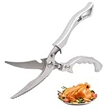 LiangYuanZenProfessionelle Geflügelschere von LiangYuanZen Edelstahl Schlachtmesser - 25.56cm ZXF-Jigujian-Lvbing Ideal für Geflügel, Fleisch und Knochen Scharfe Fleischschere und Hähnchenschere