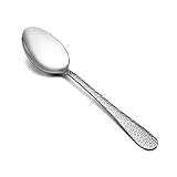 Herogo Esslöffel, 12 Stück Edelstahl Suppenlöffel, 20cm Löffel Set Tafellöffel für Haus, Restaurant, Hotel, Gehämmerter Griff Tafellöffel, Spiegelfinish & Spülmaschinenfest, Metall Silber