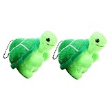 TOYANDONA 2st Kleiner Schildkrötenanhänger Gefüllte Schildkrötenpuppen Liebhaber Frosch Tiere Schildkrötenkissen Schlüsselanhänger Krabbelndes Babyspielzeug Karikatur Tragen Green Plüsch