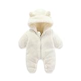 Neugeborenen Baby Jungen Mädchen Schneeanzug Jungen Mädchen Winter Plüsch Warm Jumpsuit & Overall Solide Warme Fleece Mit Dicken Frontreißverschluss Strampler Overall Outfits 0-12 Monate