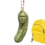 Green Pickle Ornament - Funny 3D Pickle Pendant for Christmas Tree | Holiday Decoration Charm for Home Farmhouse Wall Door Wreath Window | Seasonal Festive Ornament for Winter Celebrations