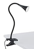 Reality Leuchten LED Klemmleuchte Viper R22398102, Kunststoff schwarz, inkl. 3 Watt LED