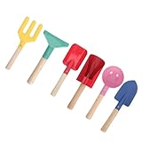 FELTECHELECTR 6 Stück Teiliges Sandspielzeug Robusten Metall-gartenschaufeln und Holzgriff Kindgerechte Sandbagger für Strand und Sandkasten Fördert Feinmotorik und Koordination