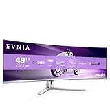 PHILIPS Evnia 49M2C8900AM - 49 Zoll DQHD OLED Curved Gaming Monitor, 240 Hertz, 0,03ms GtG, HDR400, Ambiglow (5120x1440, HDMI 2.1, DisplayPort 1.4, USB-C, USB Hub) Weiss