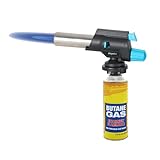 Dapetz ® Lötbrenner für Kochaufsatz Kopf mit 1 Gas - Einhand-Gasbrenner mit einstellbarer Flamme & Sicherheitsverriegelung - Passend für alle Butantanks - Ideal für Creme Brulee, Desserts, BBQ, Backen