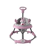 Young Star® Lauflernwagen - Faltbarer Lauflernwagen & Lauflernwagen mit 3-teiligem Spielset - Lauflernwagen - inklusive Fußmatte und Haltegriff - Rosa