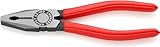 KNIPEX Kombizange mit Kunststoff überzogen schwarz atramentiert 180 mm, 03 01 180 EAN
