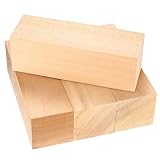 Schnitzholz, 4 Stk Lindenholz Holzblöcke zum Schnitzen, Große Unbehandelt Schnitzblock Holz zum Basteln, Natürliche Holzstücke für Handwerk DIY Kinder Erwachsene, 15x5x5 cm