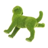 PartyKindom Flockierte Hundestatue für Garten und Terrasse Realistische Tierfigur Elegantem Europäischem Design für Außenbereiche und Dekorative