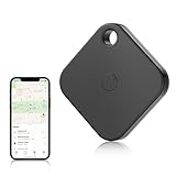 Schlüsselfinder KeyFinder 1 Pack, Smart Tracker Tag Kompatibel mit Apple Find My (iOS NUR), Bluetooth Key Finder für Gepäck/Koffer/Geldbörsen/Taschen, Wasserdicht, Austauschbarer Akku (Schwarz)