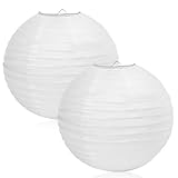 2 STK 30cm Lampenschirm Papier Lampenschirm Rund Weiß Papier Laternen,Classic Papierlampion, (2)