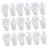 HOMSFOU 24Paare Baumwollhandschuhe für Arbeitsschutz Komfortable Weiße Schweißabsorbierende für Gartenarbeit und Montage Universelle Strapazierfähig