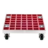 Pflanzen-Caddy mit Rädern Rechteckiger Bonsai-Ständer, Bewegliches Blumenständer-Chassis, Universelle Rad-Flaschenablage Planter Rack Organizer with Wheels(Rood,42x27cm)