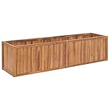 csderty Möbel Home Tools Garten Hochbeet 200x50x50cm Massiv Teakholz