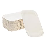 KOMBIUDA Kuchenheizplatte Essteller aus Papier Cupcake-Pappteller kleine Kuchenbretter Party-Kuchenplatte Kuchenausstellungsbrett Snackschale Mousse-Dessertbrett Essenstablett Weiß